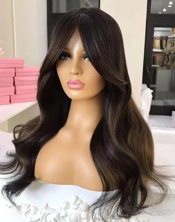 Glueless HD Lace Natural Wave Highlight Color Best Quality Brazilian Virgin 100% Human Hair Lace Front Wigs