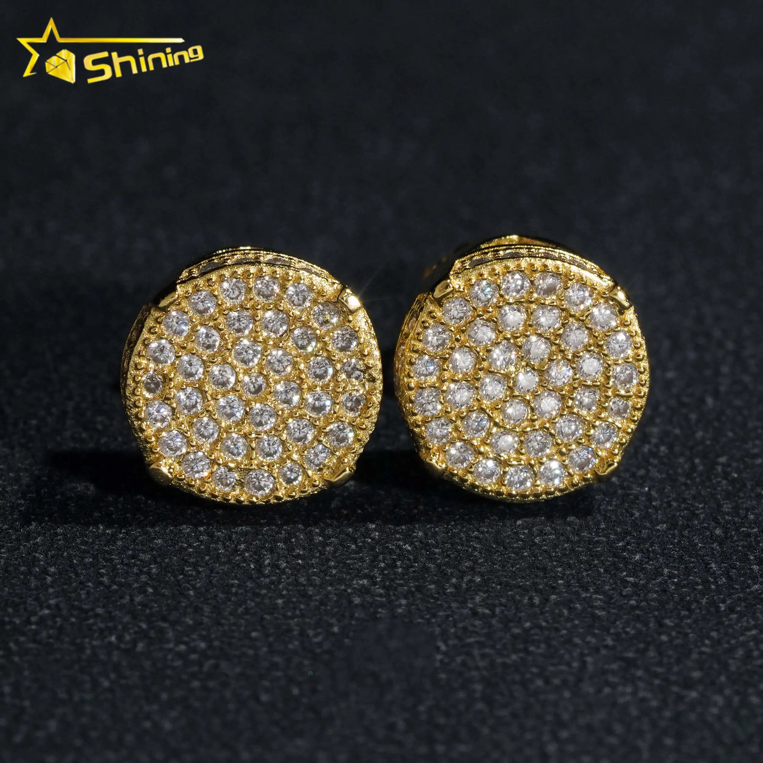 Wholesale Mens Earrings Collection D VVS Moissanite Diamond Stud Hiphop Jewellery 925 Silver Moissanite Stud Earrings