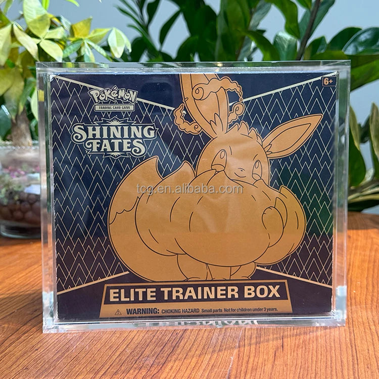TCG Wholesale Acrylic Case for Pokemon Cards ETB Plus Case Anti-UV Elite Trainer Box Plastic Protector Magnetic Case