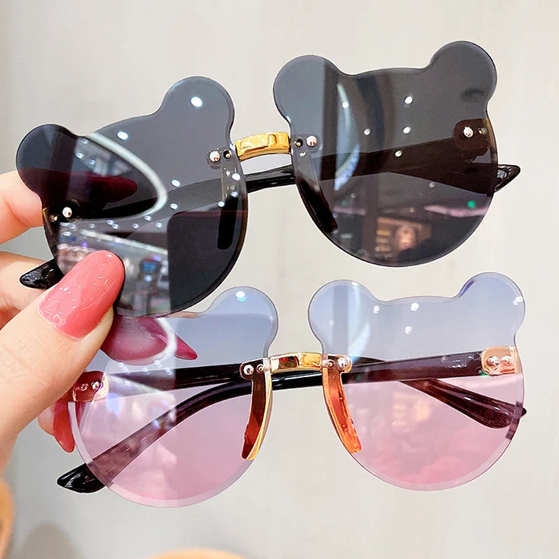 Baby Bear Children's Sunglasses Colorful Gradient Color Cute Sunglasses for Boys and Girls Frameless Cut Edges
