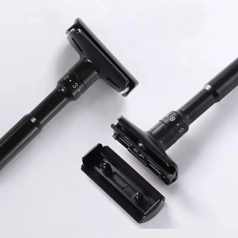 2025 Hot Sale Adjustable Stainless Steel Safety Razor Twin Blades Shaving Beard Shaver for Face Use