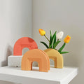 Modern Minimalist Arch-Shaped Porcelain Vase with Frosted Glaze Tabletop Wedding Storage Vase for Flowers