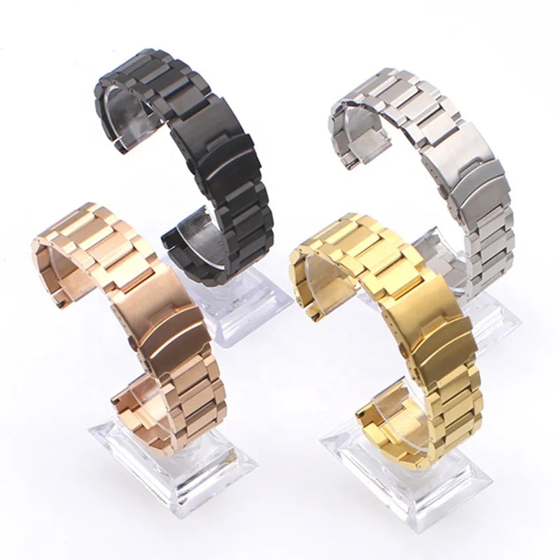 LAIHE Luxury High Quality Stainless Steel Rose Gold Watch Band for Men and Women