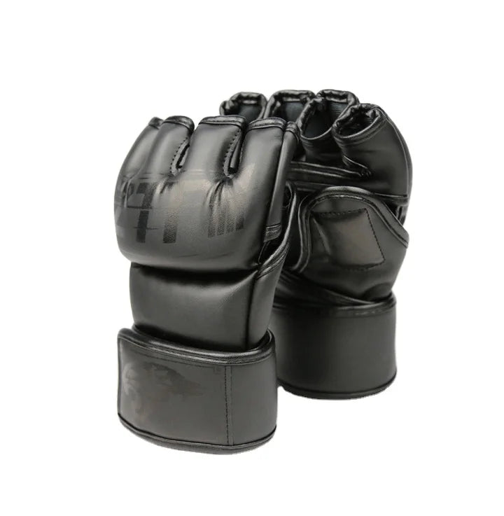 Customized Logo Mma Boxing Gloves PU Half Finger Mma Gloves for Training Durable Boxing Gloves