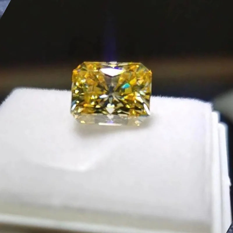 Vivid Yellow Color Moissanite Diamonds Christmas Gift Heart Oval Marquise Radiant Fancy Shape Moissanite Gemstone for