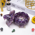 Wholesale Natural Healing Energy Amethyst Crystal Epoxy Gravel Crystal Chips Resin Pumpkin Storage Jar Decoration