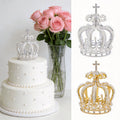 Pearl Crown Cake Topper with Cross for Baptism Christening and First Communion - Elegant Wedding & Birthday Party Decoration