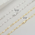 RINNTIN SC40 Hiphop S925 Sterling Silver Italian Jewelry 3mm 14K 18K Gold Plated Curb Paperclip  Chain for Women Men