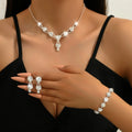 Wholesale Temperament Bridal Pendant Necklace Earrings Set Zircon Drop Earring Full Diamond Wedding Jewelry Set (KJ131)