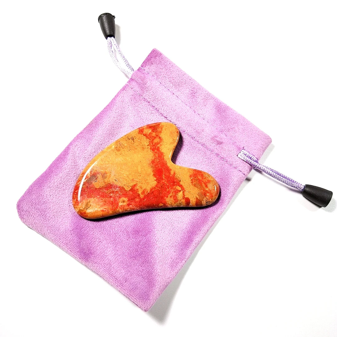 Huiying In stock! oem best factory price private label massager heart mookaite jasper facial face gua sha massage tool