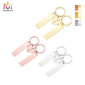 Simple Design Blank Logo Engraved Stainless Steel Paired Keychain Half Heart Shape Id Tag Key Chain for Couple