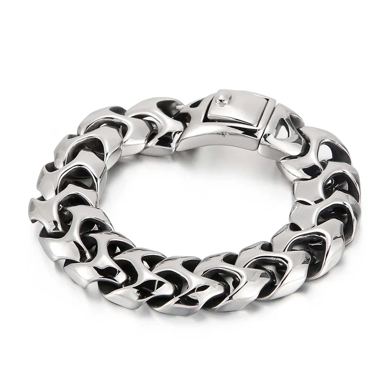 KALEN Joyeria Pulsera Stainless Steel Cadena Cuban a Hip Hop De Acero Inoxidable