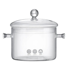 1350ml Heat Resistant High Borosilicate Glass Stove Pot Glass Cooking Pot