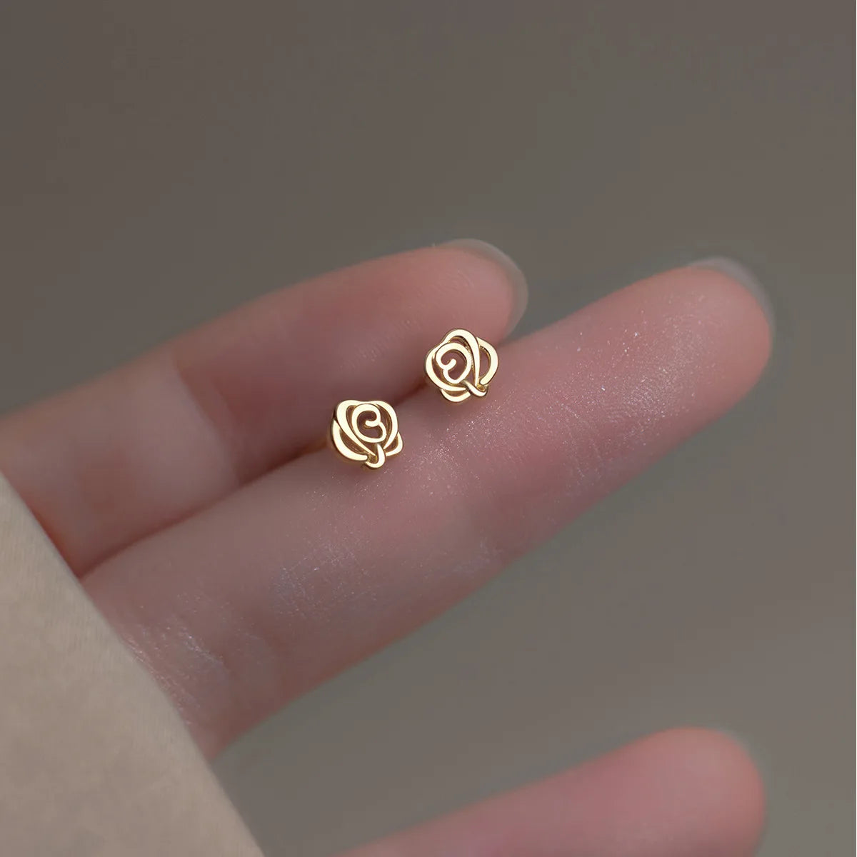 925 Sterling Silver Lovely Rose Flower Earrings Enamel Cute Stud Earrings Minimalist Earrings Women Fine Jewelry