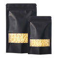 Black Kraft Paper Stand up Pouch with Window Resealable Smell Proof Ziplock for Snack Nuts Tea for Food Digital Printing