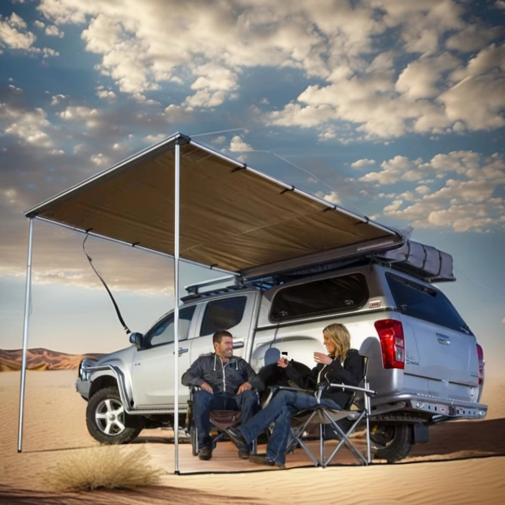 Outdoor Retractable Car Awning Tent SUV 4WD Traveling 2x2/2x2.5/2x3/2.5x3m Four-season PU3000mm Single Layer Oxford Fabric