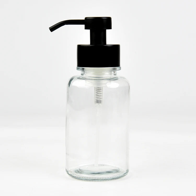 Modern Design Hand Soap Dispenser 400ml Transparent Glass Foaming Bathroom Decoration with 1 Year Warranty and Project Solution