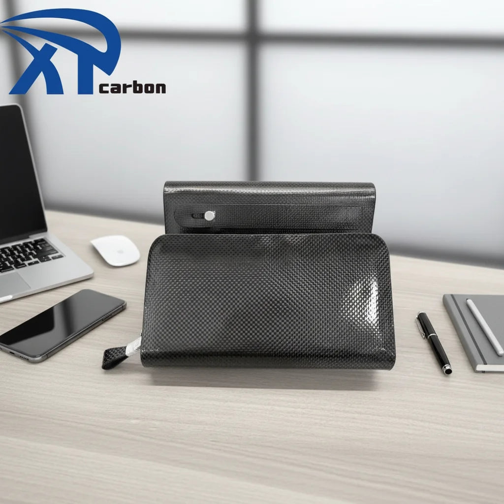 Original Factory Stab Proof Cut Resistant Business Waterproof Stylish Double Zipper Bag Zipper Wallet Carbon Fiber Money Wallet