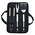 3pcs Stainless Steel Fork Tongs Spatula Bbq Utensils Set Barbecue Grill Tool Set With Heat Resistant