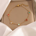 2025 Trendy Zircon Heart Bracelet Stainless Steel Bracelet 18K Gold Plated Chain Bracelets for Women Girls