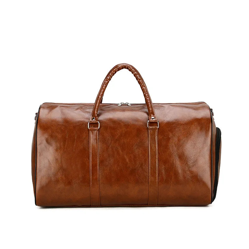 Hot Sale New Pu Leather Waterproof Large Capacity Travel Bag Portable Luggage Sports Gym Bag for Men Women Factory Wholesale