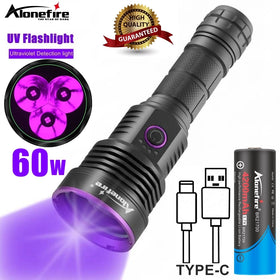 Alonefire SV43 3x365nm 60W High Power UV Led Flashlight Money Pet Stains Ore Hunting Marker Scorpion Ultraviolet Detection Torch