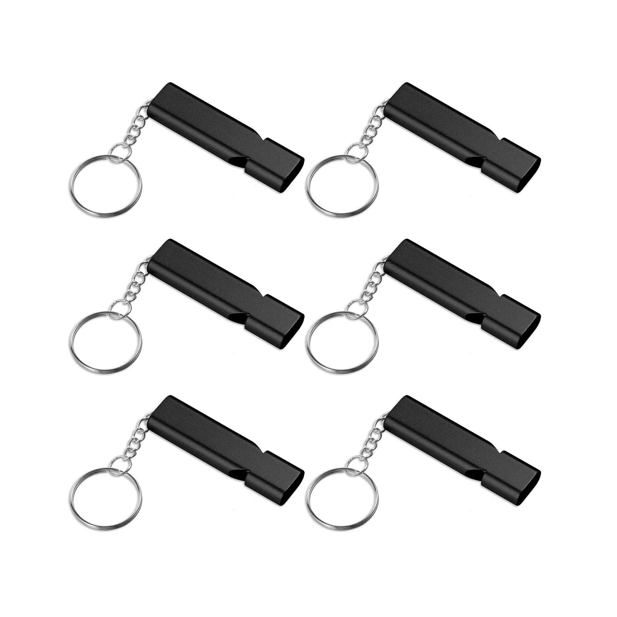 Premium Double Tube Survival Aluminum Alloy Whistle Set Emergency Outdoor Hiking Camping Gear with Lanyard Keychain