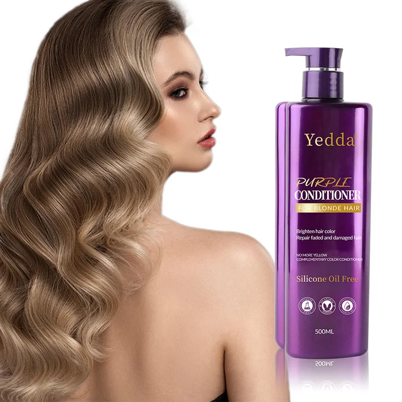 Yedda Organic Hair Conditioner for Blonde Hair Purple Color Protection Anti-Fading Shine Repairing Smoothing Nourishing Herbal
