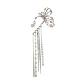 SC Hot Selling Fairy Long Pearl Tassel Ear Cuffs Clip on Earrings Korean Bling Crystal Pearl Butterfly Ear Cuff Earrings Women