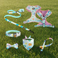 MIDEPET Luxury Solid Dog Harness Set High Quality Nylon/Polyester Personalized Adjustable Collar Lead Bandana Padded