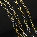 14K Gold Filled Multi Styles 1meter 3+1 Oval Clavicle Link Chain 3.43mm 3mm 2.7mm Bracelet Necklace Extender Chain Wholesale