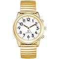 Spanish English Luxury Gold Talking Watch With Time Date and Loud Alarm for the Visually Impaired and Elderly