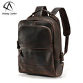 Andong Retro Crazy Horse Leather Men Backpack Business Travel Backpacks Large Capacity Genuine Cow Leather Men's Shoulder Bag