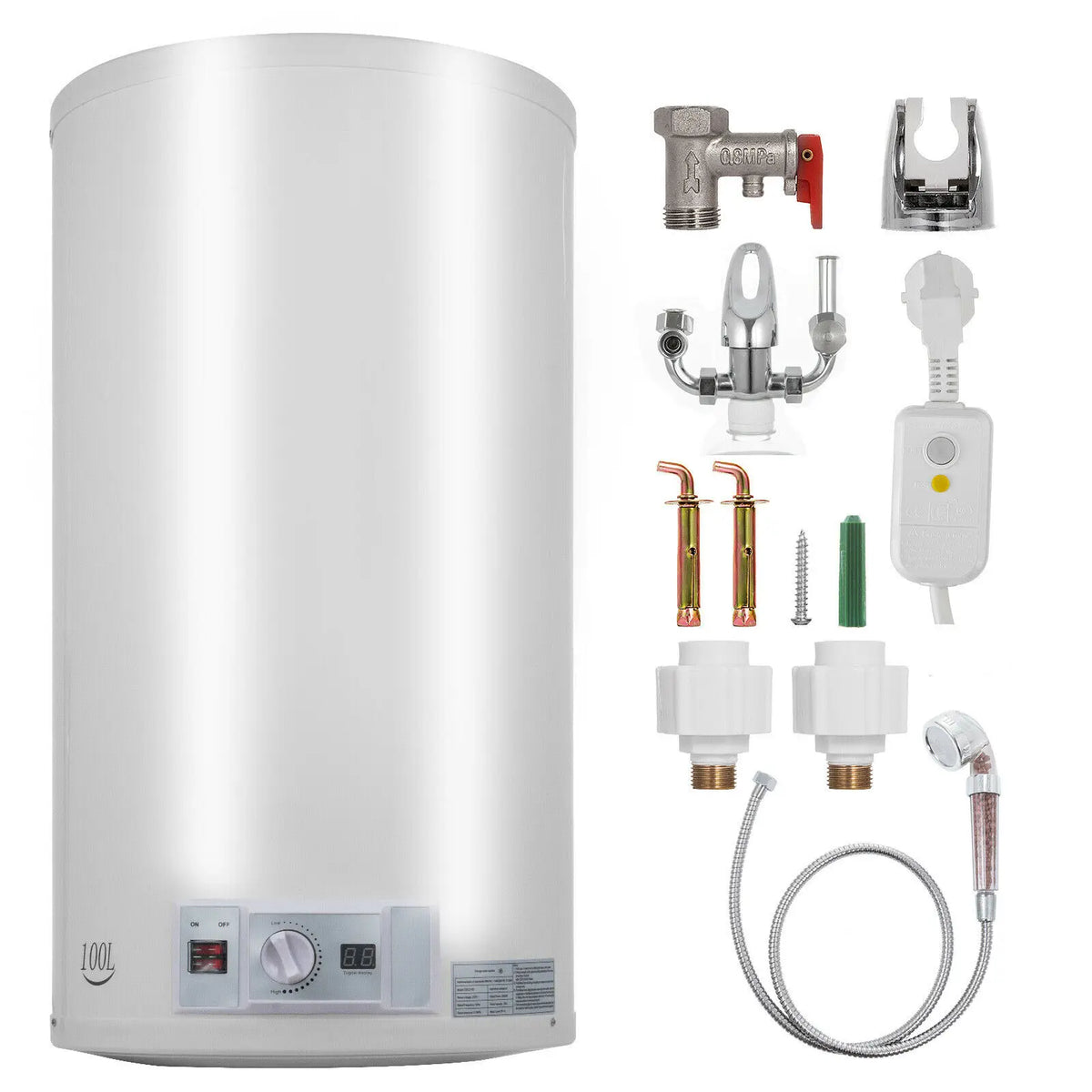 PEIXU 100L Electric Storage Hot Water Heater Stainless Steel Wall-Mounted Household Energy Efficient Class a MegaBDM