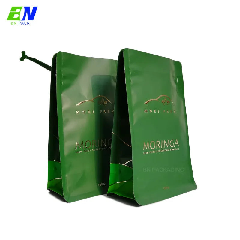 250g 12oz 1lb Custom Design Flat Bottom Aluminum Foil Matt Zip Lock Coffee Bag with Valve