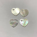 New Design 12x12x1.5mm Double Flat Hight Quality  Mother of Pearl White Color Heart Shape Shell Beads for Jewelry Making
