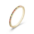Wholesale Jewellery Women Stacked Rings Jewelry Infinity Band Rings Plated Gemstone Rings Rainbow 925 Sterling Silver