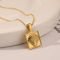 18K Gold Plated Stainless Steel Ocean Beach Summer Travel Jewelry 2021 Trendy Clam Sea Shell Shape Pendant Necklace for Women