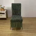 Wholesale New Style Luxury Modern Elastic Full Package Elegant Zebra-Stripe Skirt Chair Cover for Hotel Restaurant Dining Room