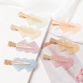 Cute Korean Alligator Acetate Makeup No Bend Creaseless No Crease Resin Flat Heart Hair Clips