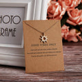 Fashion Gold Plated Minimalist Necklace Charm Clavicle Chain Necklace Wish Card Sun Pendant Necklace for Women