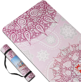 Custom Print TPE Foam Suede Yoga Mat Anti-slip Dual-layer 183x61cm 3mm-10mm Thickness Pink Blue 2 Colors Yoga Pilates Customized
