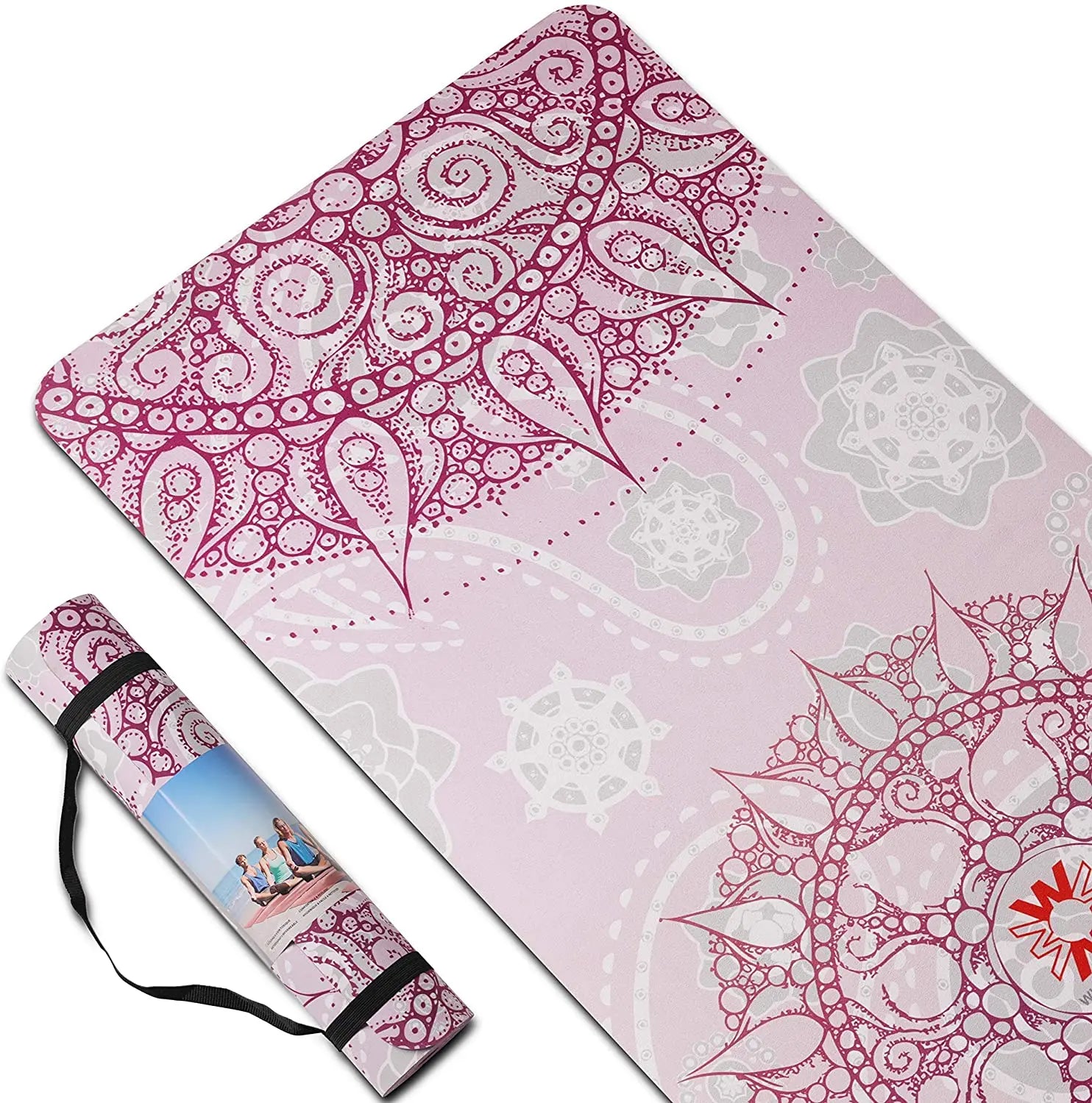 Custom Print TPE Foam Suede Yoga Mat Anti-slip Dual-layer 183x61cm 3mm-10mm Thickness Pink Blue 2 Colors Yoga Pilates Customized