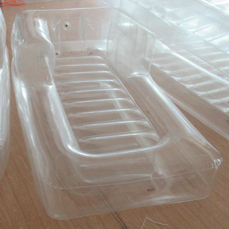 Transparent Logo Customized Inflatable Air Mattress Flexible Pool Loungers Sofa Floating
