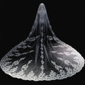 Bride Wedding Main Wedding Veil Car Bone Lace Super Bright Single Layer Long Big Tail Wedding Veil New Embroidery Bridal Veil