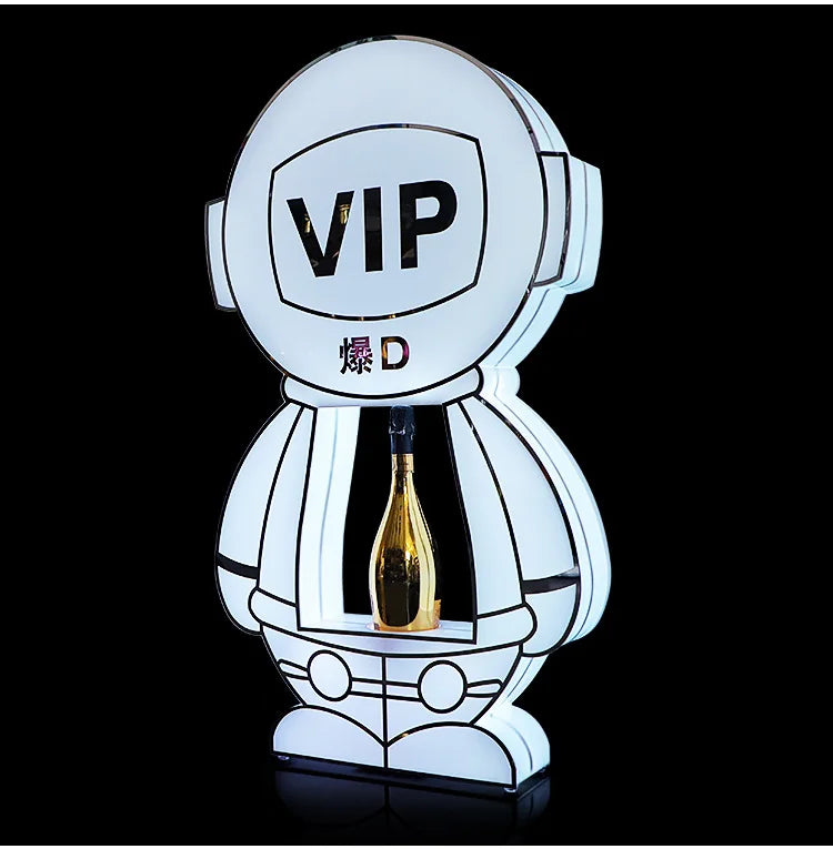 Nightclub Customized Robot Shape Oem Illuminated Bottle Holder Stand Led Bottle Display Presenter