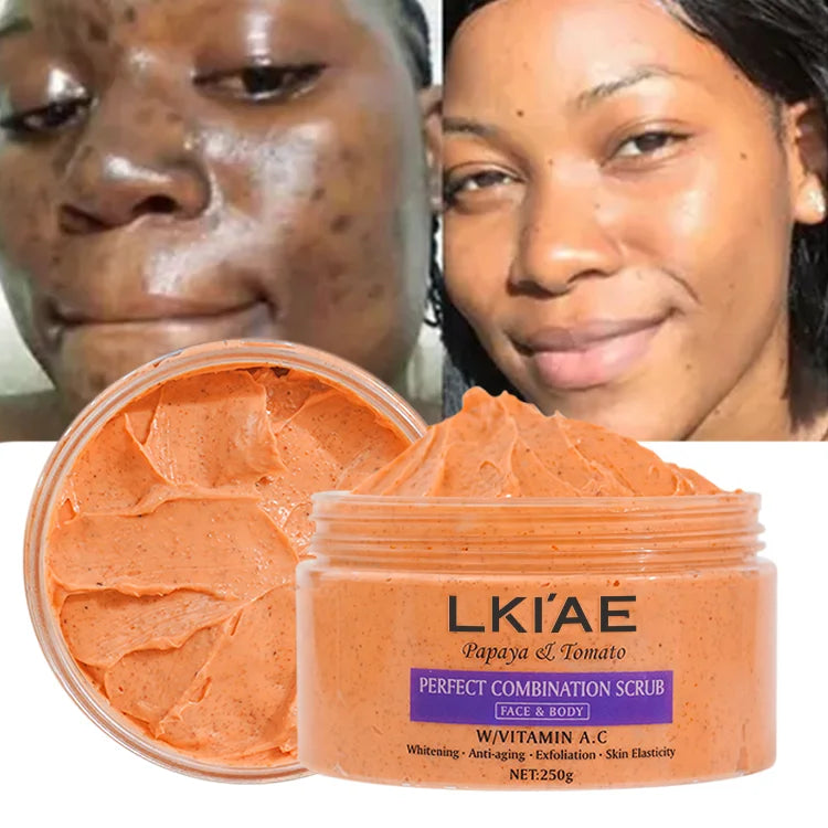 New Vitamin a & C Papaya Hyperpigmentation Care Natural Vegan Sugar Exfoliant Whitening Body Cream Sulfate-Free