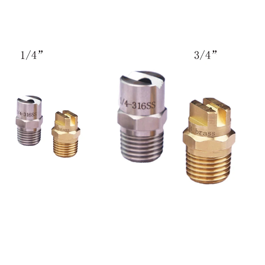 1/4" 3/4" 304/316 SS Brass 60 Degree Cleaning Flat Fan Water Spray Nozzle