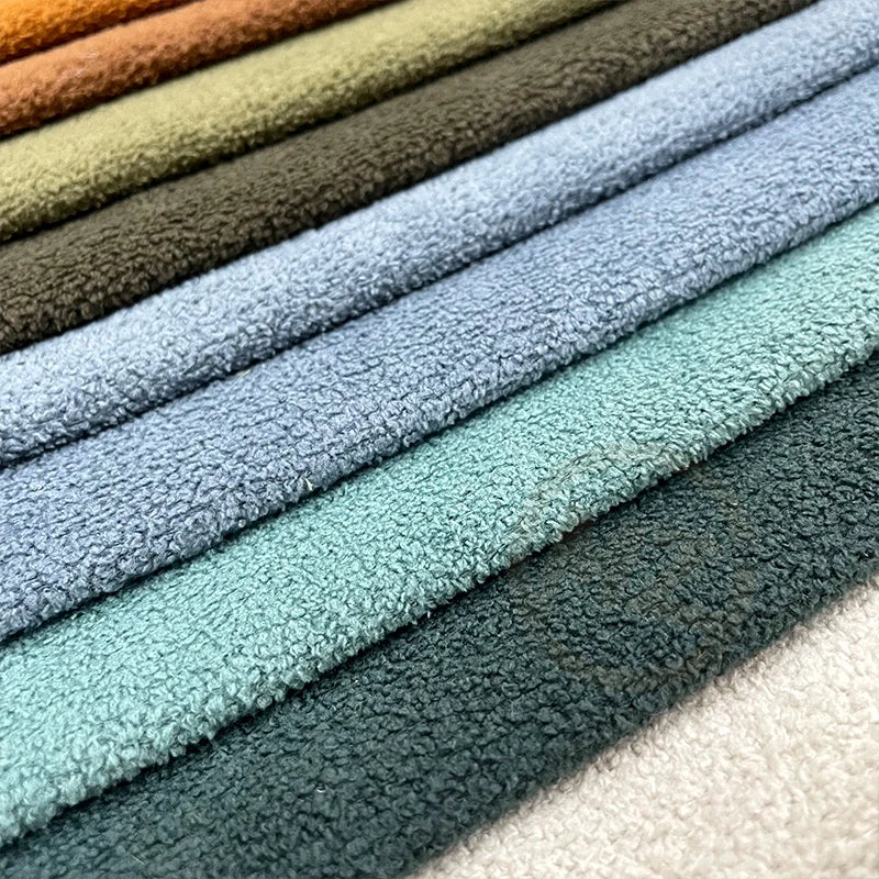 Luxury Muilti-color Teddy Lamb Wool Boucle Sofa Velvet Boucle Fabric Upholstery Home Decor