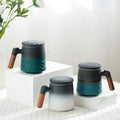 Personal Teacup Set With Lid Creative Chinese Tea Set Water Separation  Ceramic Mug